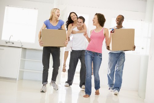 Office removals planning in Merton with business furniture and boxes