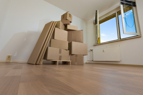 Van loading for a residential move in a Merton street