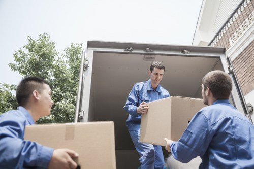 Merton removal company team working safely during a move