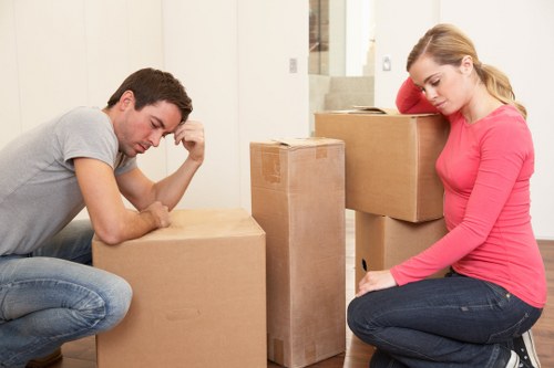 Packed removals van for a house move in southwest London