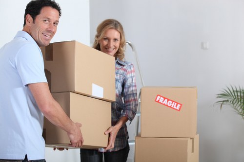 House move loading process in Merton with boxes and furniture