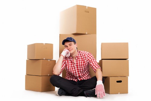 Preparing boxes and furniture for removal truck hire in Merton