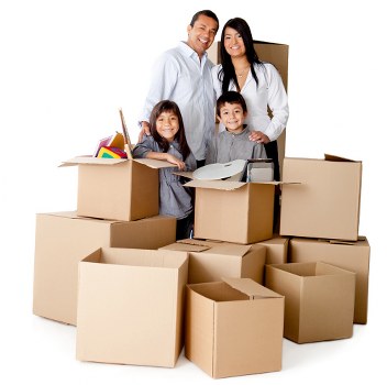 Professional movers loading items during a local relocation